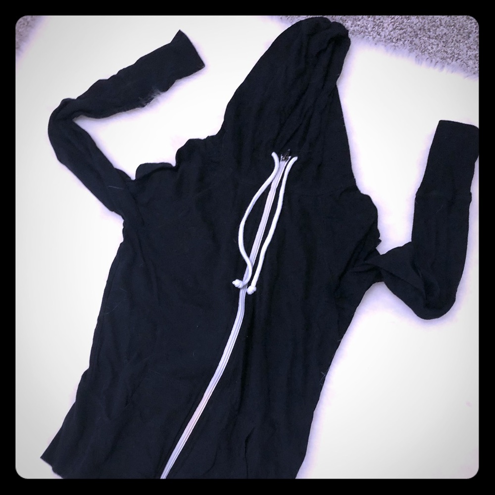 Black and white zip up hoodie